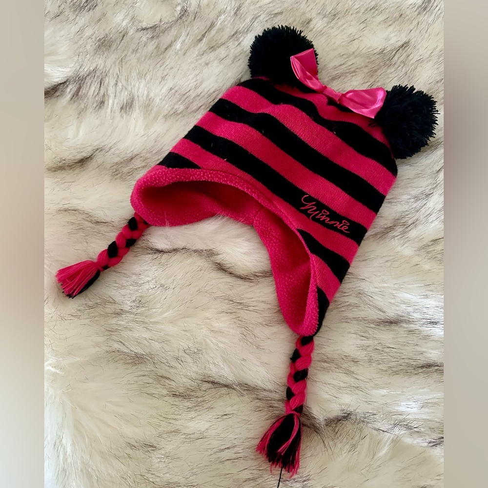 Disney’s Minnie Mouse Girls Pink & Black Beanie